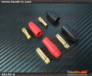 Amass AS150 7mm Anti Spark Connector (Red 1 Set, Black 1Set)