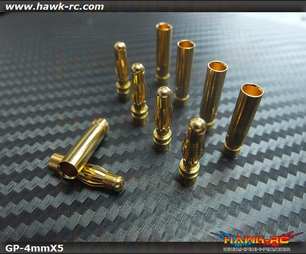 High Quality Gold Plated Banana Plug Connector 4mm x 5 Pairs