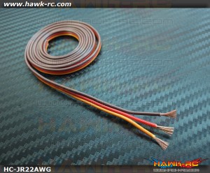 22AWG High Quality Silicon Servo Wire (60 Core, O/R/B, 1m)