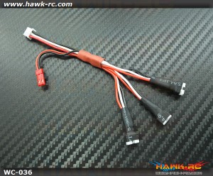 Hawk Creation 1 to 3 Lipo Parallel Charge Adapter (2S, 130 X, Beast 3D, GEE BEE)