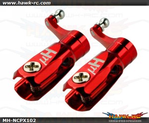 MicroHeli Aluminum Triple Bearing Main Blade Grip (RED) - Nano CP X